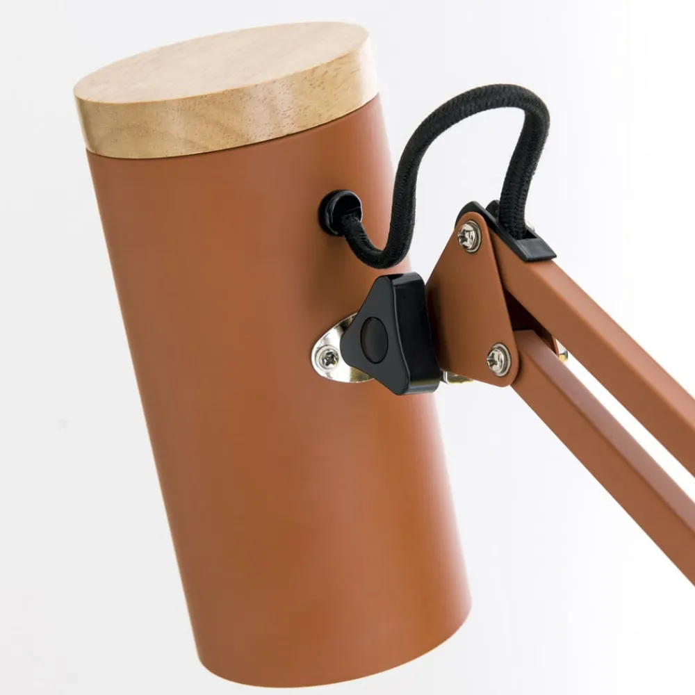 ORION Arbejdsrum/Kontor|Bordlamper > Bordlampe Gili, korallerød, klemme, stål, højde 75 cm E27