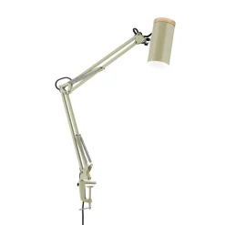 ORION Arbejdsrum/Kontor|Bordlamper > Bordlampe Gili, lysegrøn, klemme, stål, højde 75 cm, E27