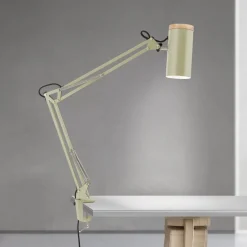 ORION Arbejdsrum/Kontor|Bordlamper > Bordlampe Gili, lysegrøn, klemme, stål, højde 75 cm, E27