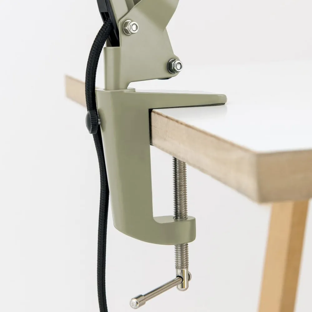 ORION Arbejdsrum/Kontor|Bordlamper > Bordlampe Gili, lysegrøn, klemme, stål, højde 75 cm, E27