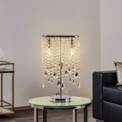 ONLI Bordlamper > Bordlampe Laila med krystalophæng, 2 lyskilder