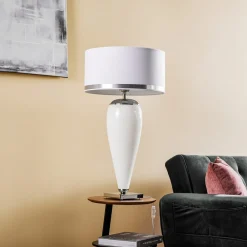Pendellamper|Bordlamper ^ Argon Bordlampe Lund, hvid/opal, højde 70 cm