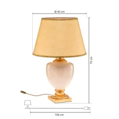 Bordlamper ^ ONLI Bordlampe Mozart i elfenben/guld
