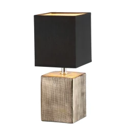 FISCHER & HONSEL Bordlamper > Bordlampe Ouro, sort/antik bronze, 35 cm, tekstil/keramik