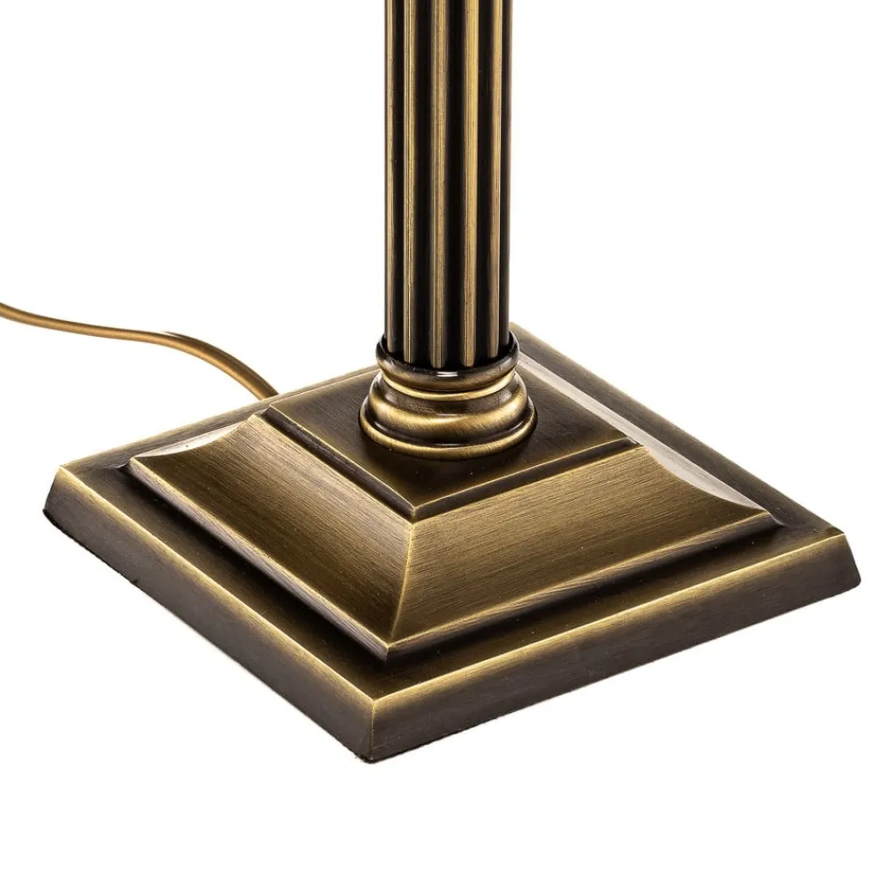 Jupiter Bordlamper > Bordlampe Petro, glas, antik messingfarve, højde 50 cm