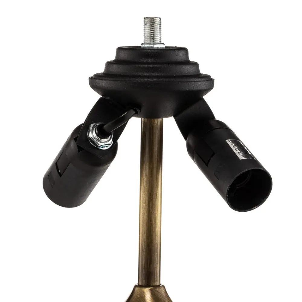 Jupiter Bordlamper > Bordlampe Petro, glas, antik messingfarve, højde 50 cm