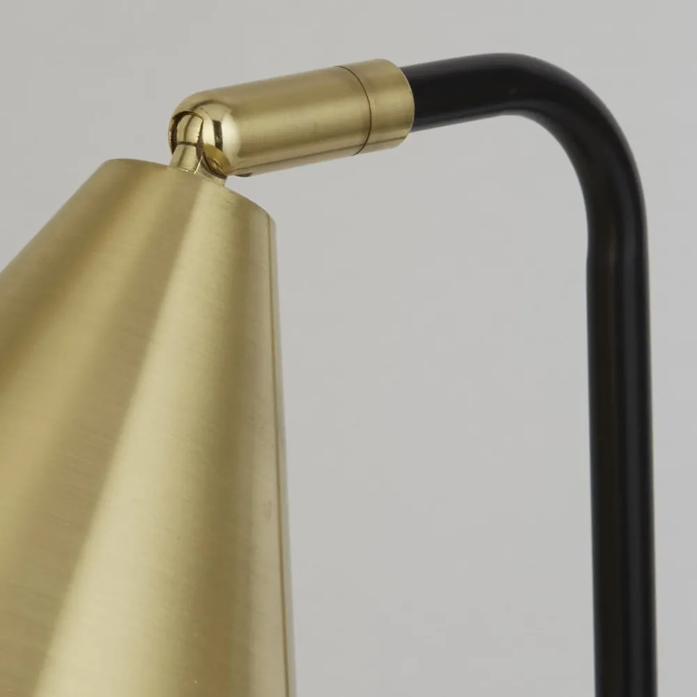 Arbejdsrum/Kontor ^ Searchlight Bordlampe Rivan, sort/guld, metal, 41 cm, E14