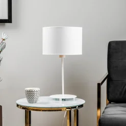 Duolla Bordlamper > Bordlampe Roller, hvid/guld, højde 50 cm