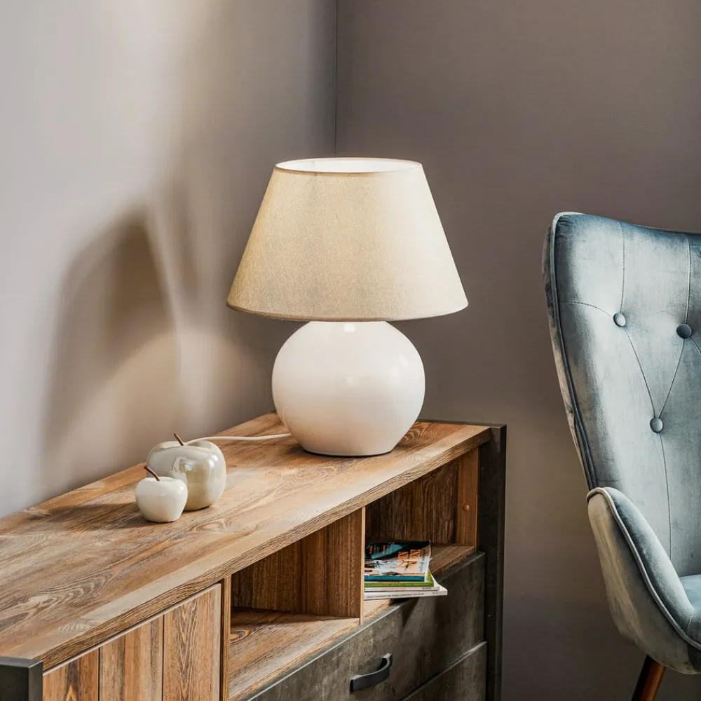 Bordlamper ^ ONLI Bordlampe Sfera, højde 53 cm, hvid/grå