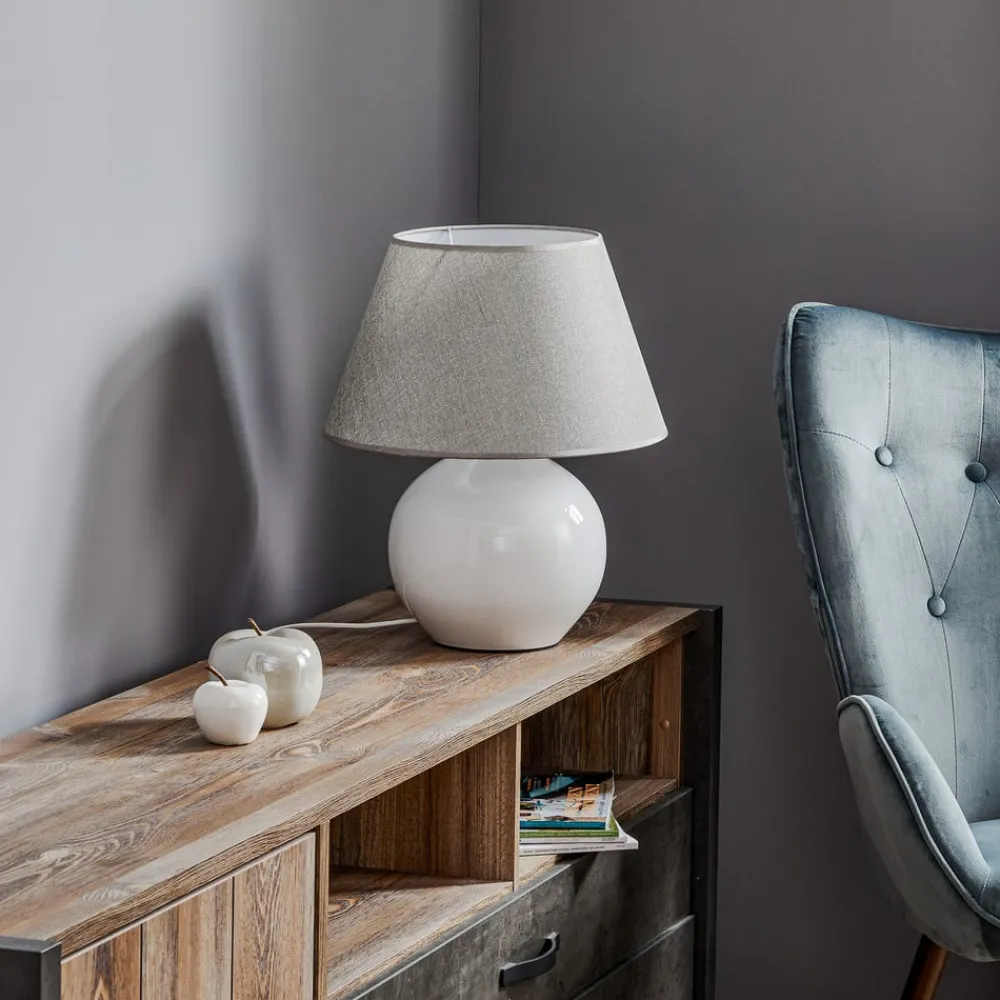 Bordlamper ^ ONLI Bordlampe Sfera, højde 53 cm, hvid/grå