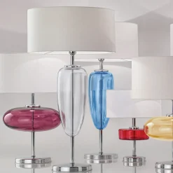 AILATI Bordlamper > Bordlampe Show Ogiva 82 cm glaselement blå