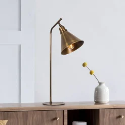 Opviq Bordlamper > Bordlampe Sivani MR-610, antik guld, metal, højde 50 cm