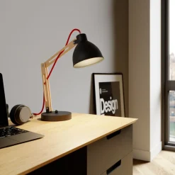 Lamkur Arbejdsrum/Kontor|Bordlamper > Bordlampe Skansen, justerbar, sort