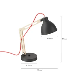 Lamkur Arbejdsrum/Kontor|Bordlamper > Bordlampe Skansen, justerbar, sort