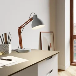 Lamkur Arbejdsrum/Kontor|Bordlamper > Bordlampe Skansen, justerbar, grå