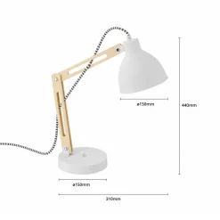 Arbejdsrum/Kontor|Bordlamper ^ Lamkur Bordlampe Skansen, justerbar, hvid