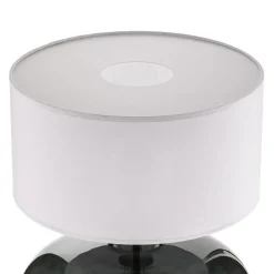 Argon Pendellamper|Bordlamper > Bordlampe Skien, skærm hvid, glasfod røggrå