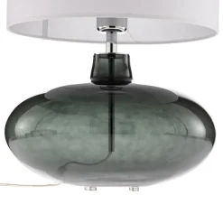 Argon Pendellamper|Bordlamper > Bordlampe Skien, skærm hvid, glasfod røggrå