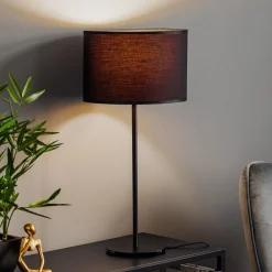 Luminex Bordlamper > Bordlampe Soho, cylindrisk 56 cm sort/guld