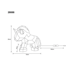 Globo Bordlamper > Bordlampe til børneværelse Brondar enhjørning, rød, højde 26 cm