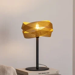 Domiluce Bordlamper > Bordlampe Tornado, sort/guld, metal, Ø 26 cm, E14