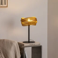 Domiluce Bordlamper > Bordlampe Tornado, sort/guld, metal, Ø 26 cm, E14