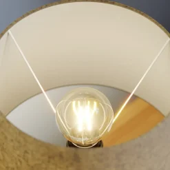 Bordlamper ^ ONLI Bordlampe Vera, stofskærm og sten-dekor, 38 cm