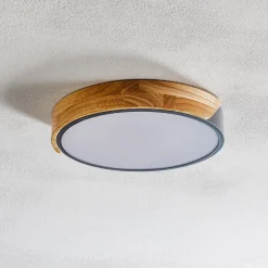 Näve Loftlamper > Borneo LED-loftlampe med træramme