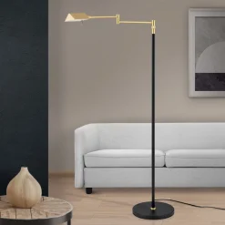 Gulvlamper ^ ORION Boston LED-gulvlampe, berøringsdæmper sort/messing