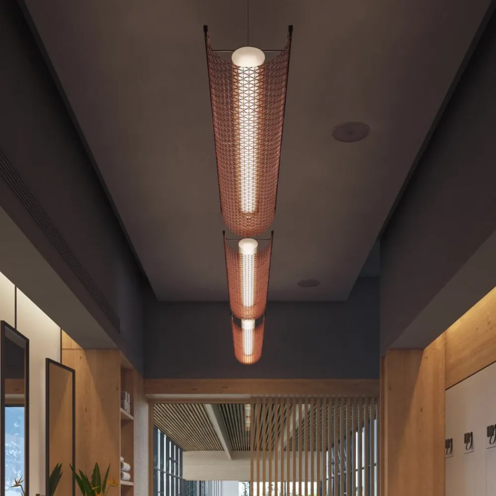 Bover Udendørs Pendellamper > LED-hængelampe Nans Balis S/140, brun/rød, 140 cm
