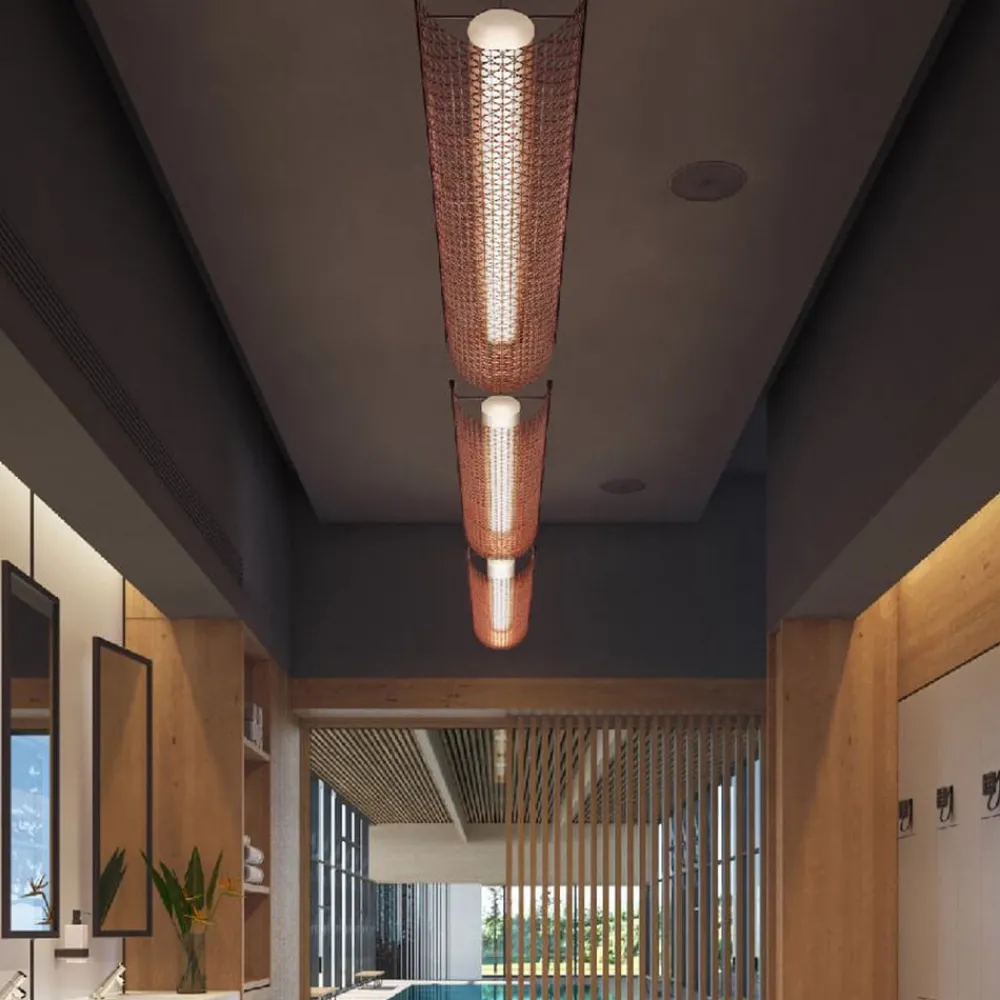 Bover Udendørs Pendellamper > LED-hængelampe Nans Balis S/140, brun/rød, 140 cm