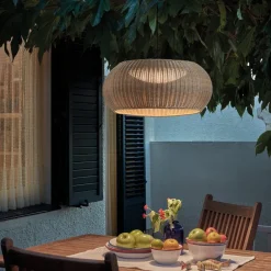 Bover Udendørs Pendellamper > LED-pendellampe til udendørs brug Perris, brun/beige, Ø 47 cm