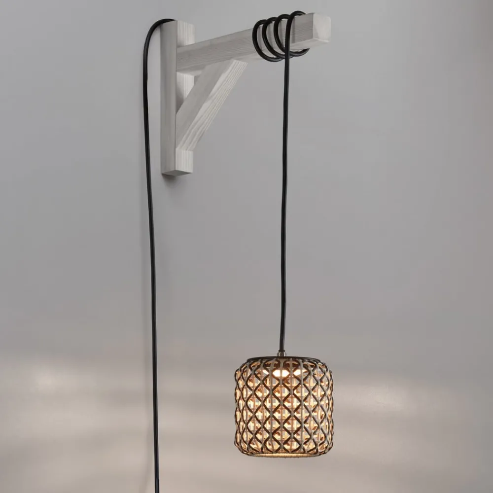 Bover Udendørs Pendellamper > Nans S/16/H LED-hængelampe, stik, brun
