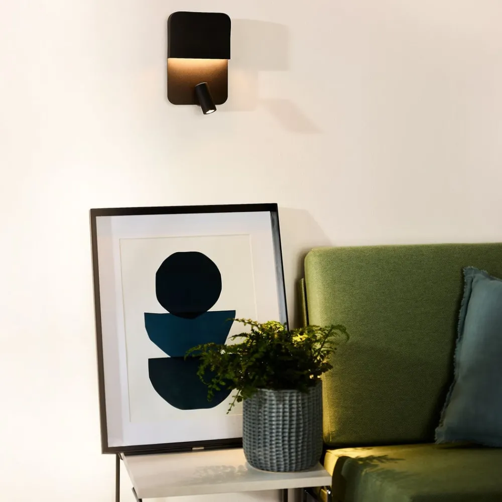 Lucide Væglamper|Væglamper > Boxer LED-væglampe med spot, sort