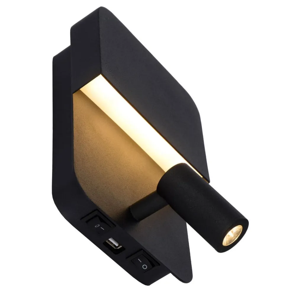 Lucide Væglamper|Væglamper > Boxer LED-væglampe med spot, sort