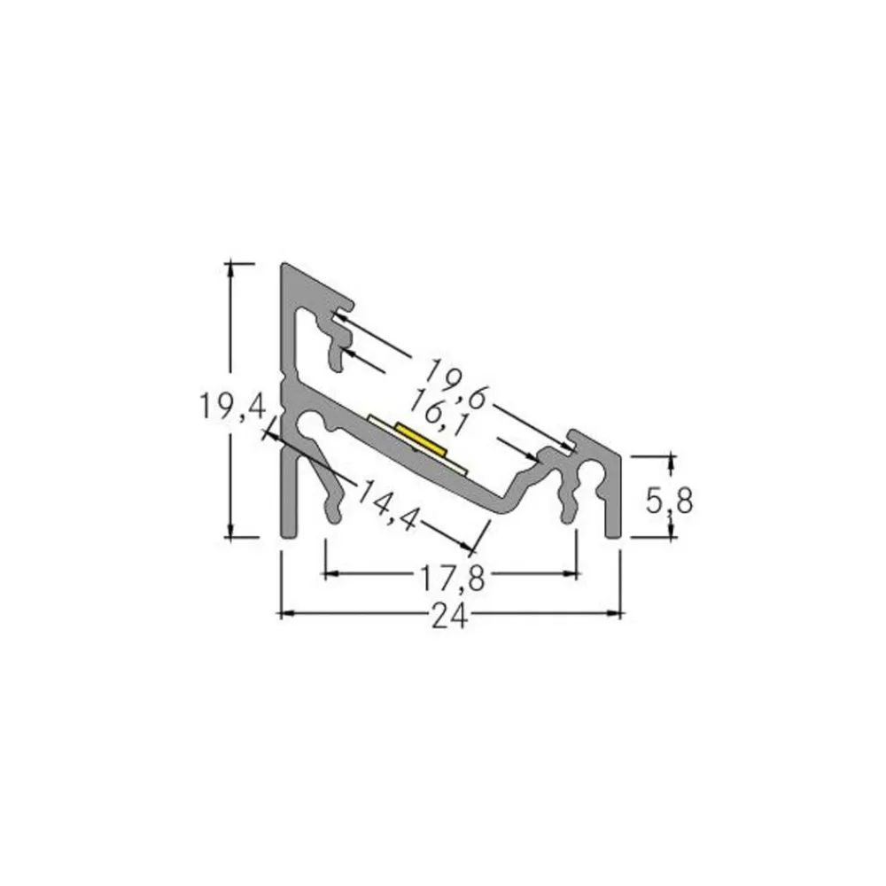 BRUMBERG Led Strips > add-on hjørneprofil, længde 2 meter, sort