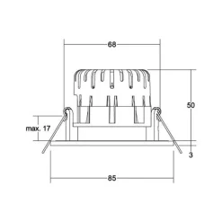 Loftlamper ^ BRUMBERG BB20 IP65 indbygget RC-driver kantet hvid