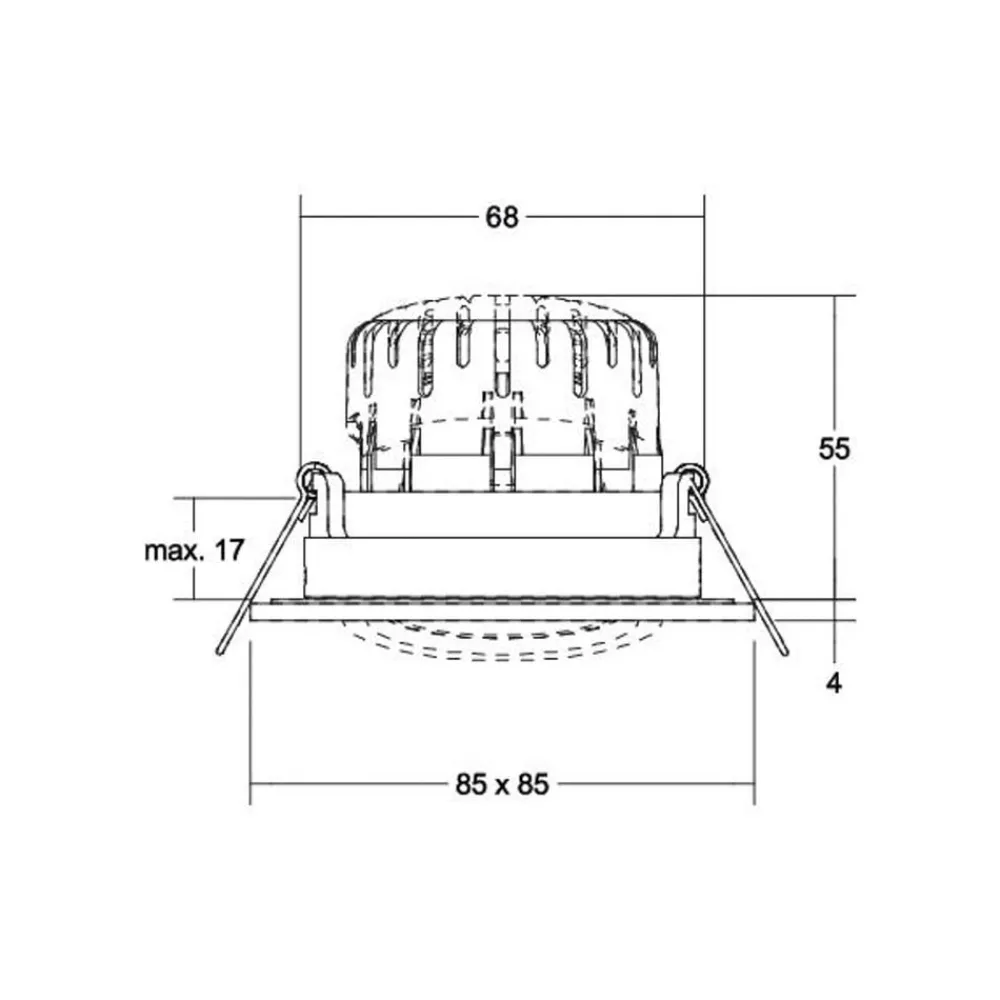 Loftlamper ^ BRUMBERG BB25 IP65 indbyg. RC driver kantet hvid