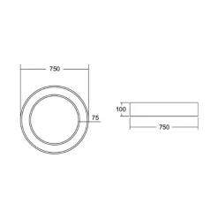 Arbejdsrum/Kontor ^ BRUMBERG Biro Circle Ring Loft Ø 75 cm DALI hvid 3000 K