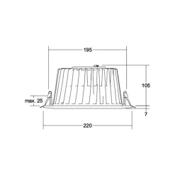 Indbygningsspots ^ BRUMBERG LED-indbygningsdownlight Lydon Maxi, hvid, DALI, 3.000 K