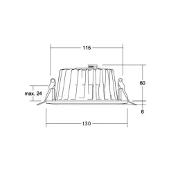 Indbygningsspots ^ BRUMBERG LED-indbygningsdownlight Lydon Mini, hvid, DALI, 3.000 K