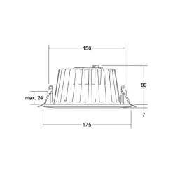 BRUMBERG Indbygningsspots > LED-indbygningsdownlight Lydon Midi, hvid, DALI, 4.000 K