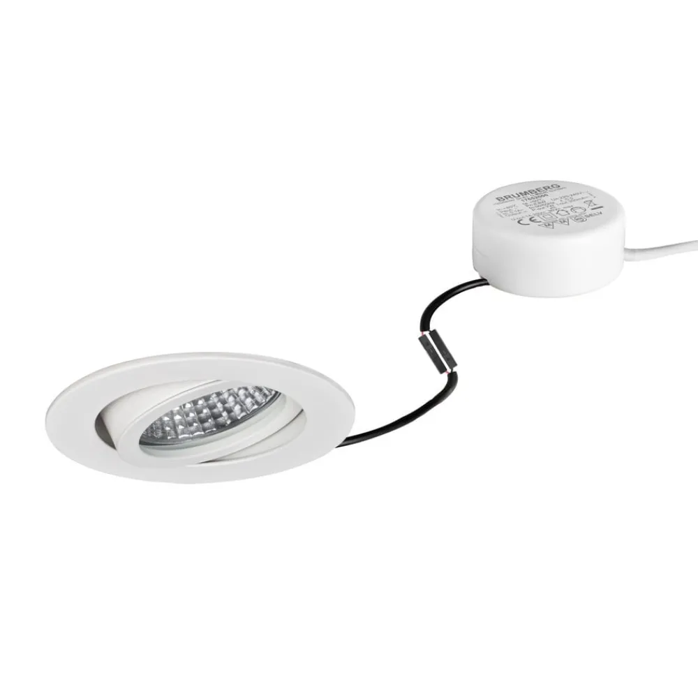 Indbygningsspots ^ BRUMBERG LED indbygningsspot Tirrel-R RC, rund driver, mat hvid