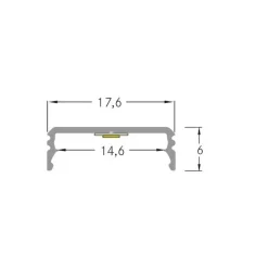 BRUMBERG Dekorationsbelysning|Led Strips > One LED overflademonteret profil, aluminium, flad, 1 meter
