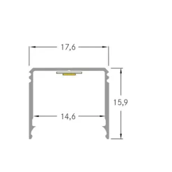 Dekorationsbelysning|Led Strips ^ BRUMBERG One LED overflademonteret profil, aluminium, høj, 1 meter