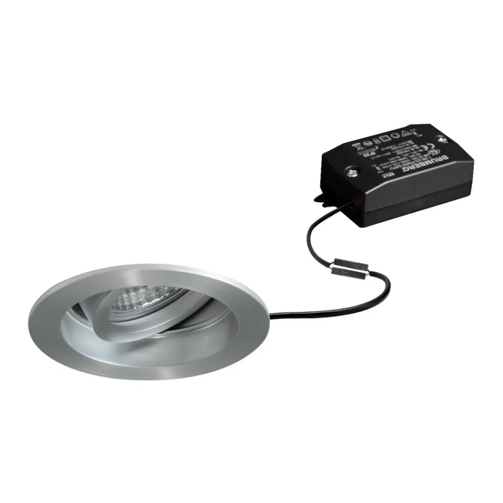 BRUMBERG Indbygningsspots > Tirrel dyb LED indbygningsspot on/off, 830, rund, aluminium