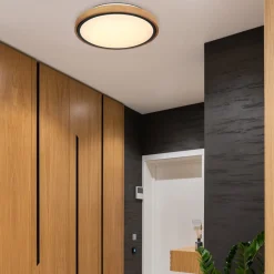 Globo Loftlamper|Loftlamper > Bruno LED-loftslampe med træramme CCT Ø 30 cm