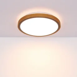 Globo Loftlamper|Loftlamper > Bruno LED-loftslampe med træramme CCT Ø 30 cm