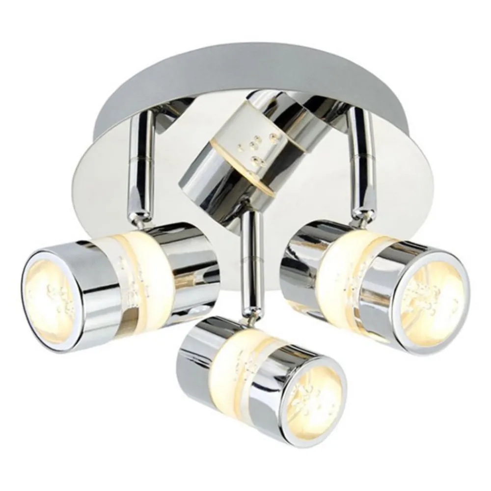 Loftlamper|Spotlights ^ Searchlight Bubbles LED-loftrondel, IP44, 3 lyskilder