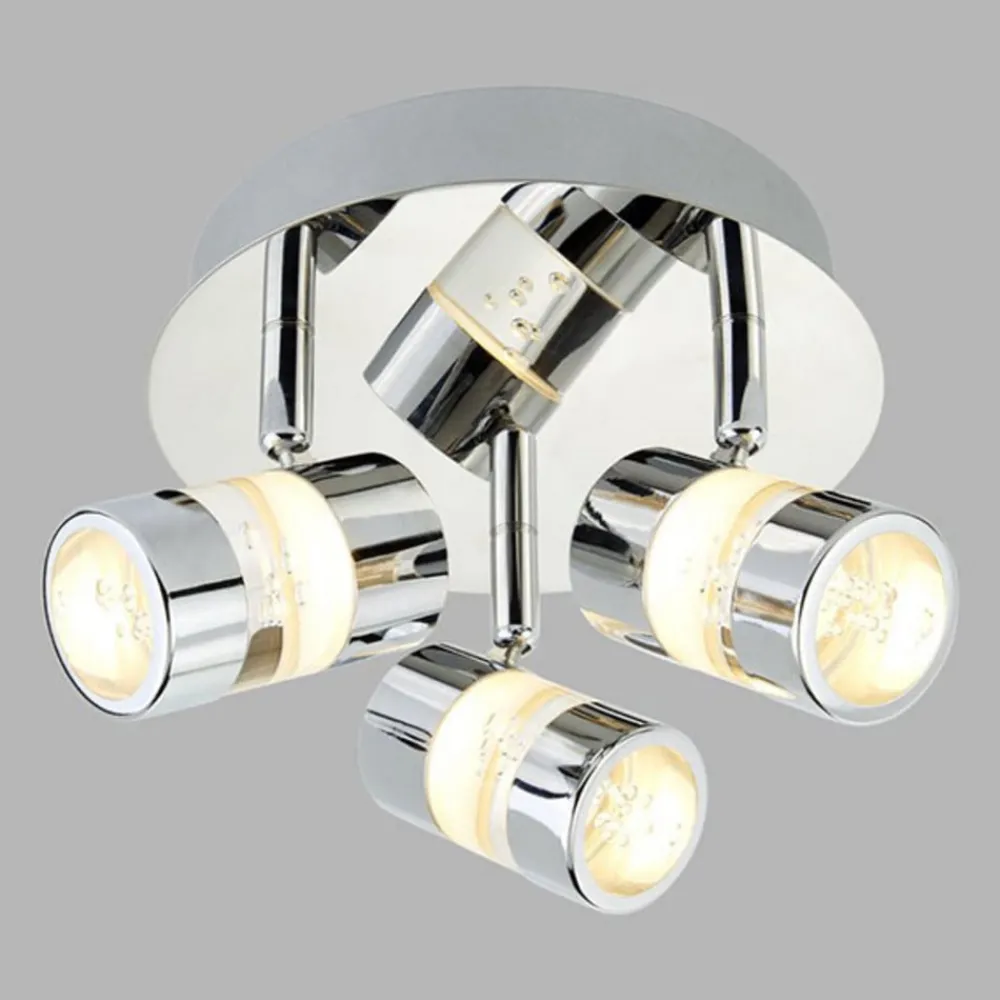 Loftlamper|Spotlights ^ Searchlight Bubbles LED-loftrondel, IP44, 3 lyskilder